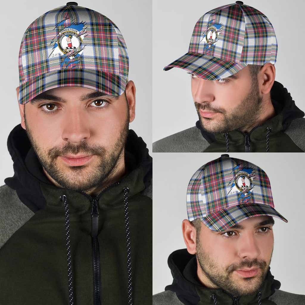 Dennistoun Tartan Classic Cap with Family Crest In Me Style