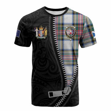 Dennistoun Tartan Cotton T-shirt New Zealand Pattern Unique Zipper Stylized
