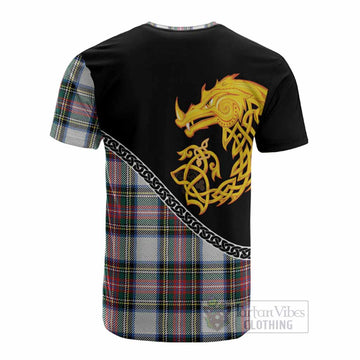 Dennistoun Tartan Crest Cotton T-shirt Legendary Dragon Knot Half Style