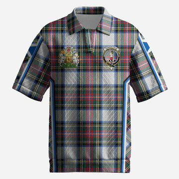 Dennistoun Tartan Crest Men’s Polo Sweater Top Scotland Coat of Arm Flag Style