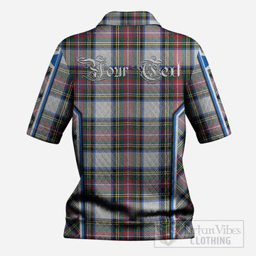 Dennistoun Tartan Crest Women’s Polo Sweater Top Scotland Coat of Arm Flag Style