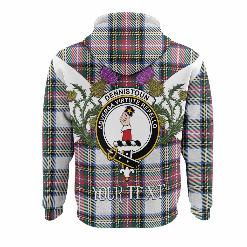 Dennistoun Tartan Family Crest Hoodie Scottish Burns Night Thistle Floral