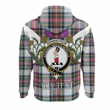 Dennistoun Tartan Family Crest Hoodie Scottish Burns Night Thistle Floral