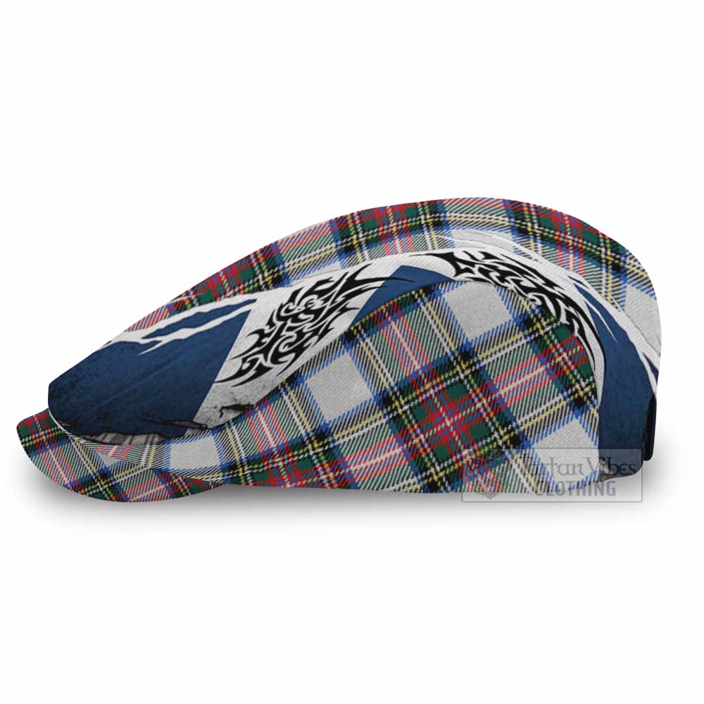 Dennistoun Tartan Flat Cap, Jeff Cap Scotland Flag Ripped Tribal Design