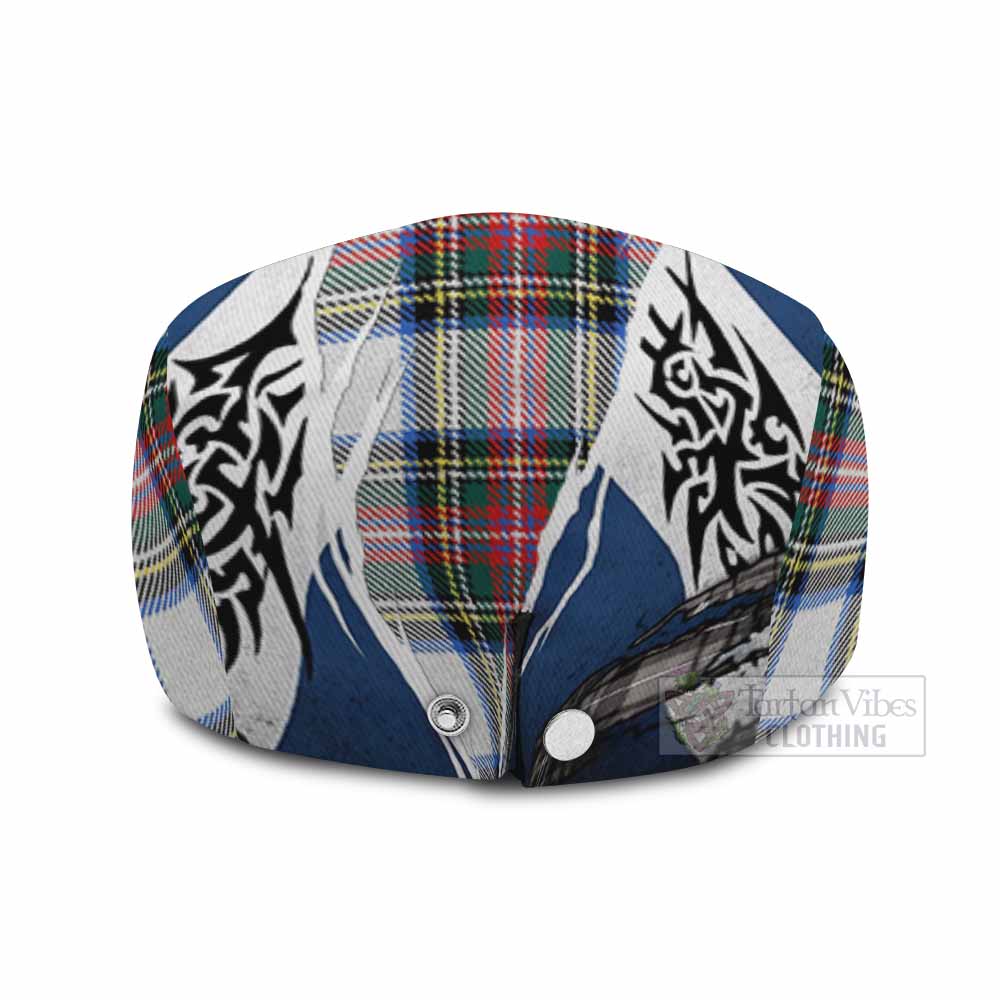 Dennistoun Tartan Flat Cap, Jeff Cap Scotland Flag Ripped Tribal Design