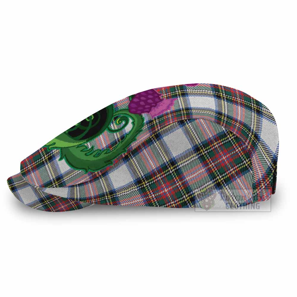 Dennistoun Tartan Flat Cap, Jeff Cap Traditional Scottish Thistle