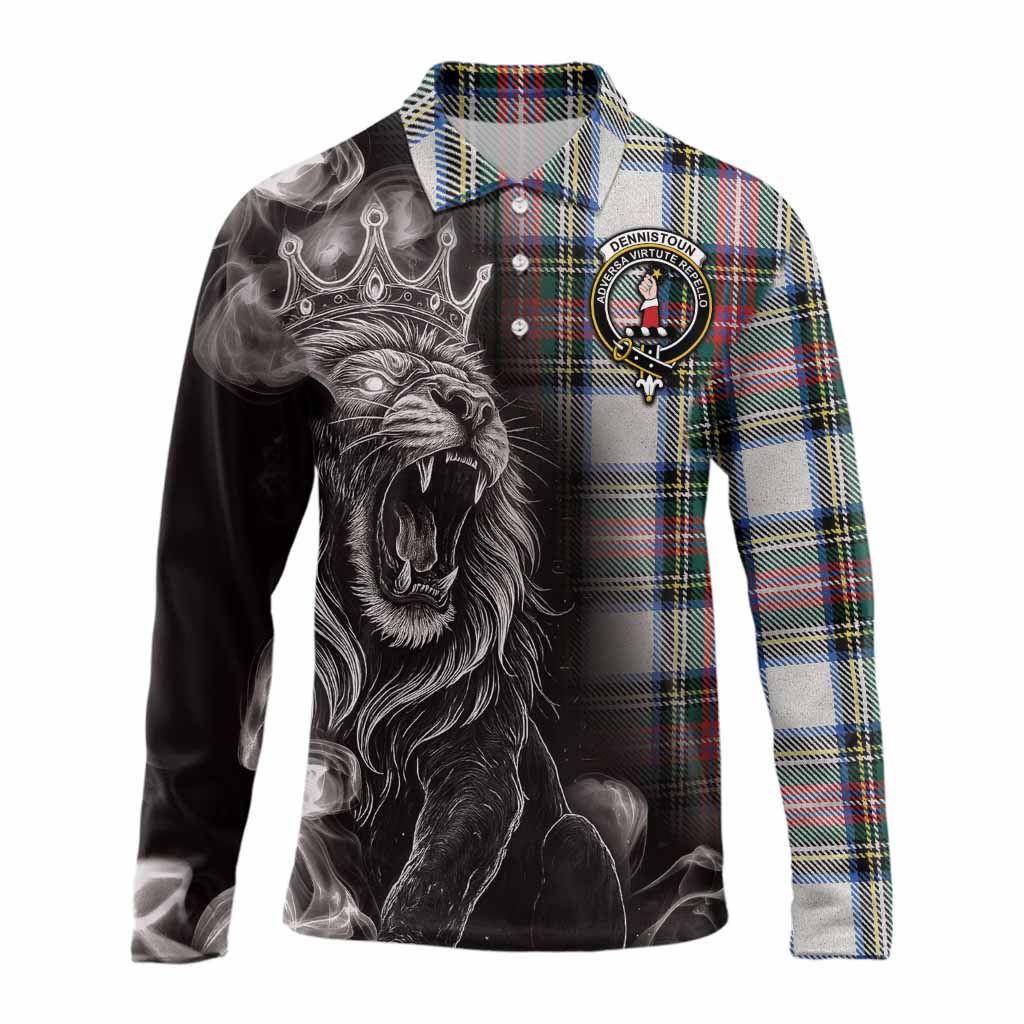 Dennistoun Tartan Long Sleeve Polo Shirt Roaring Lion Heritage