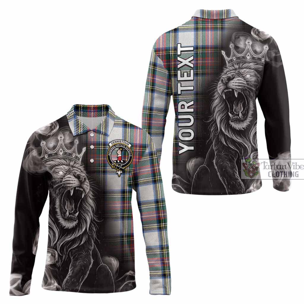 Dennistoun Tartan Long Sleeve Polo Shirt Roaring Lion Heritage