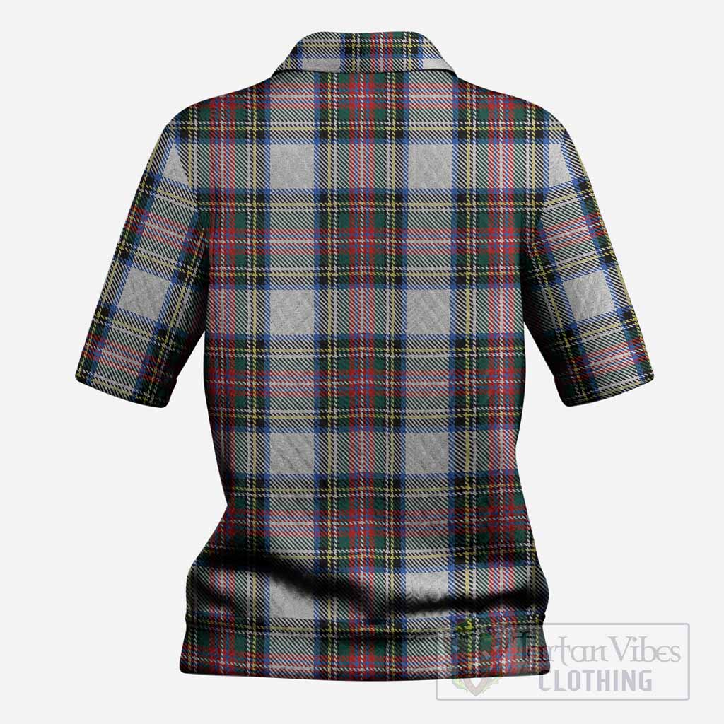 Dennistoun Tartan Women’s Polo Sweater Top with Family Crest