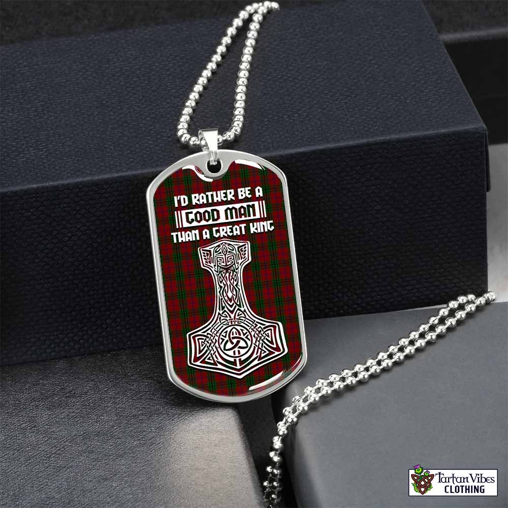 Denny Tartan Dog Tag Necklace Viking Mjolnir Style Silver No - Tartan Vibes Clothing