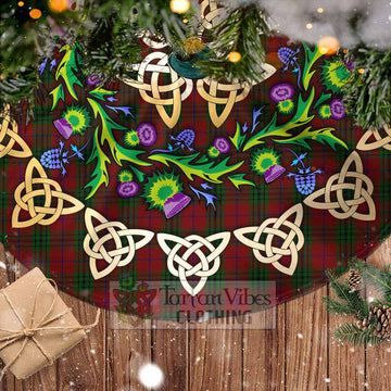 Tartan Vibes Clothing Denny Tartan Christmas Tree Skirt with Thistle Celtic Knot Style