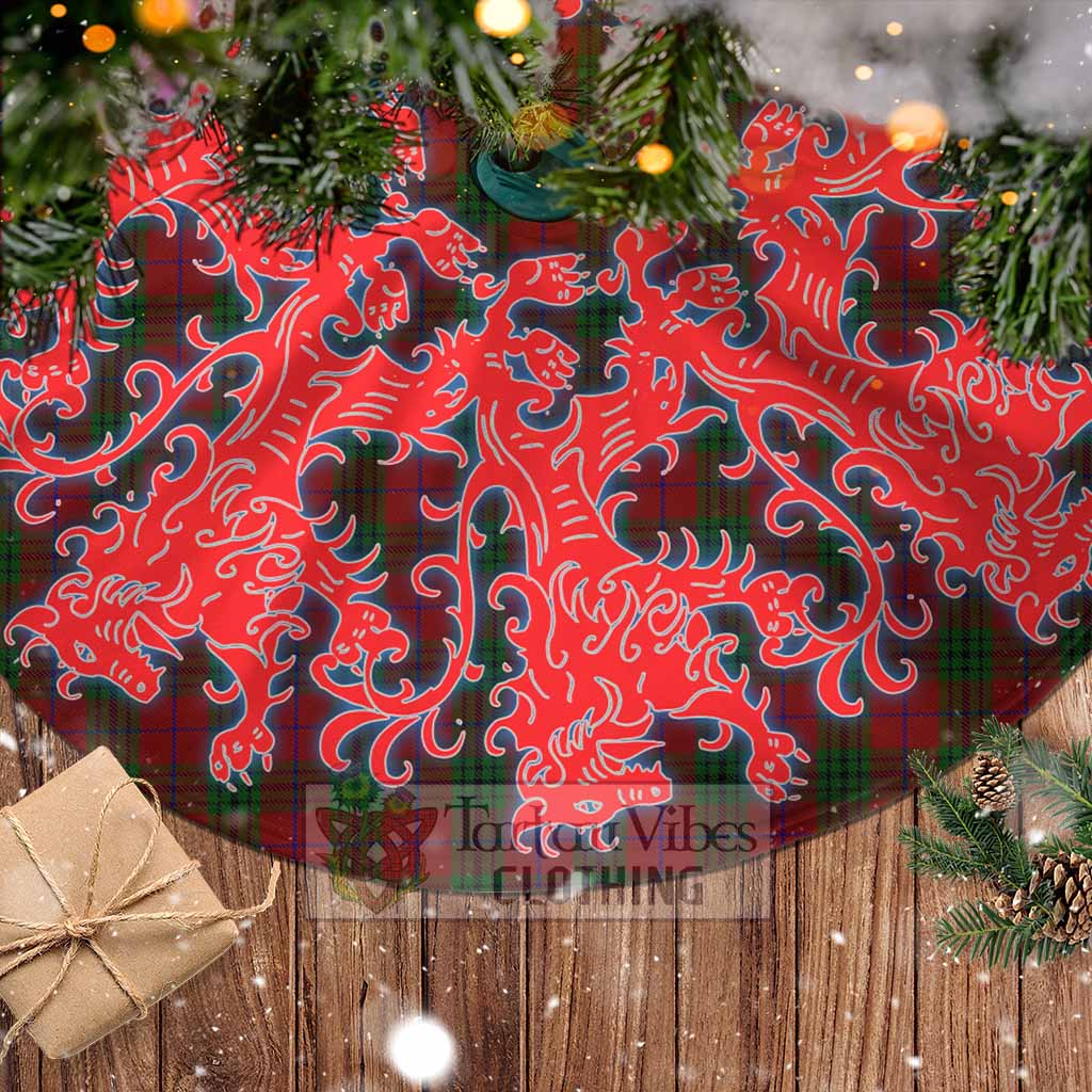 Denny Tartan Christmas Tree Skirt Lion Rampant Style - Tartan Vibes Clothing