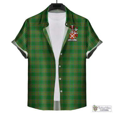 Denny Irish Clan Tartan Short Sleeve Button Up with Coat of Arms