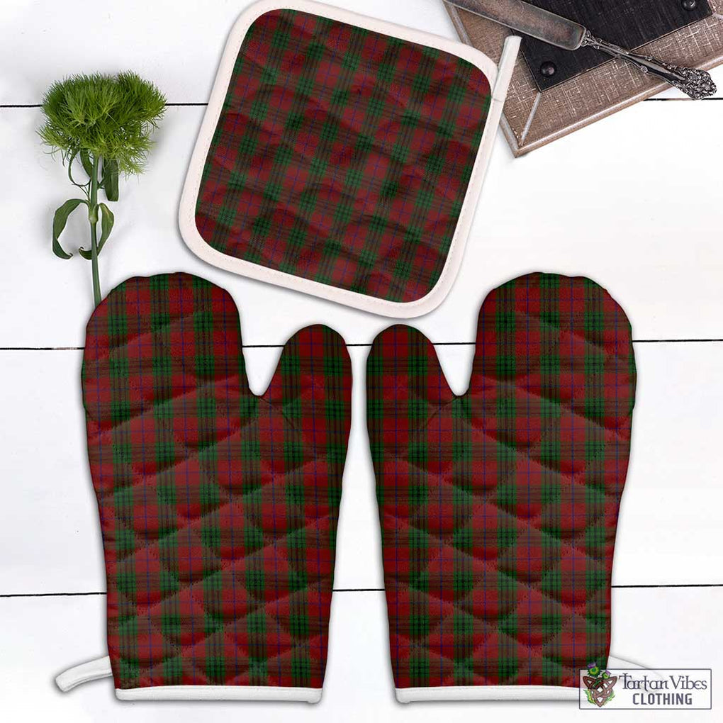 Denny Tartan Combo Oven Mitt & Pot-Holder Combo 2 Oven Mitt & 1 Pot-Holder Black - Tartan Vibes Clothing