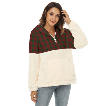 Denny Tartan Half Style Women's Borg Fleece Hoodie with Half Zip Female - Tartan Vibes Clothing
