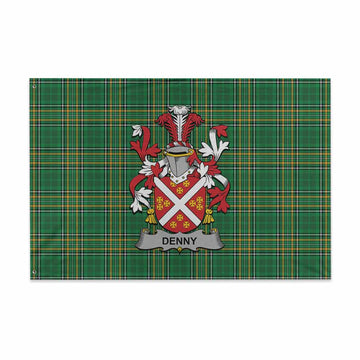 Denny Irish Clan Tartan House Flag with Coat of Arms