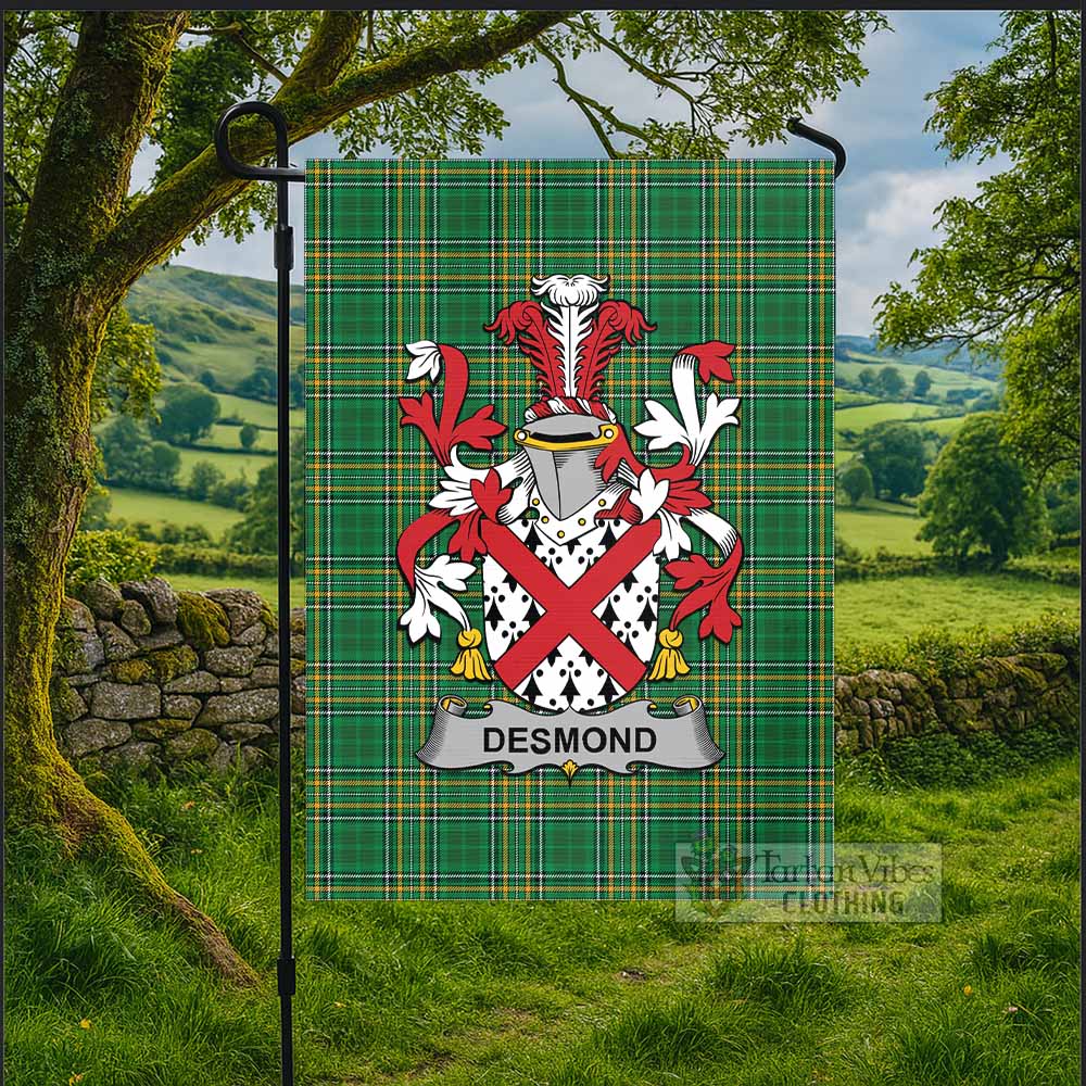 Desmond Irish Clan Tartan Flag with Coat of Arms