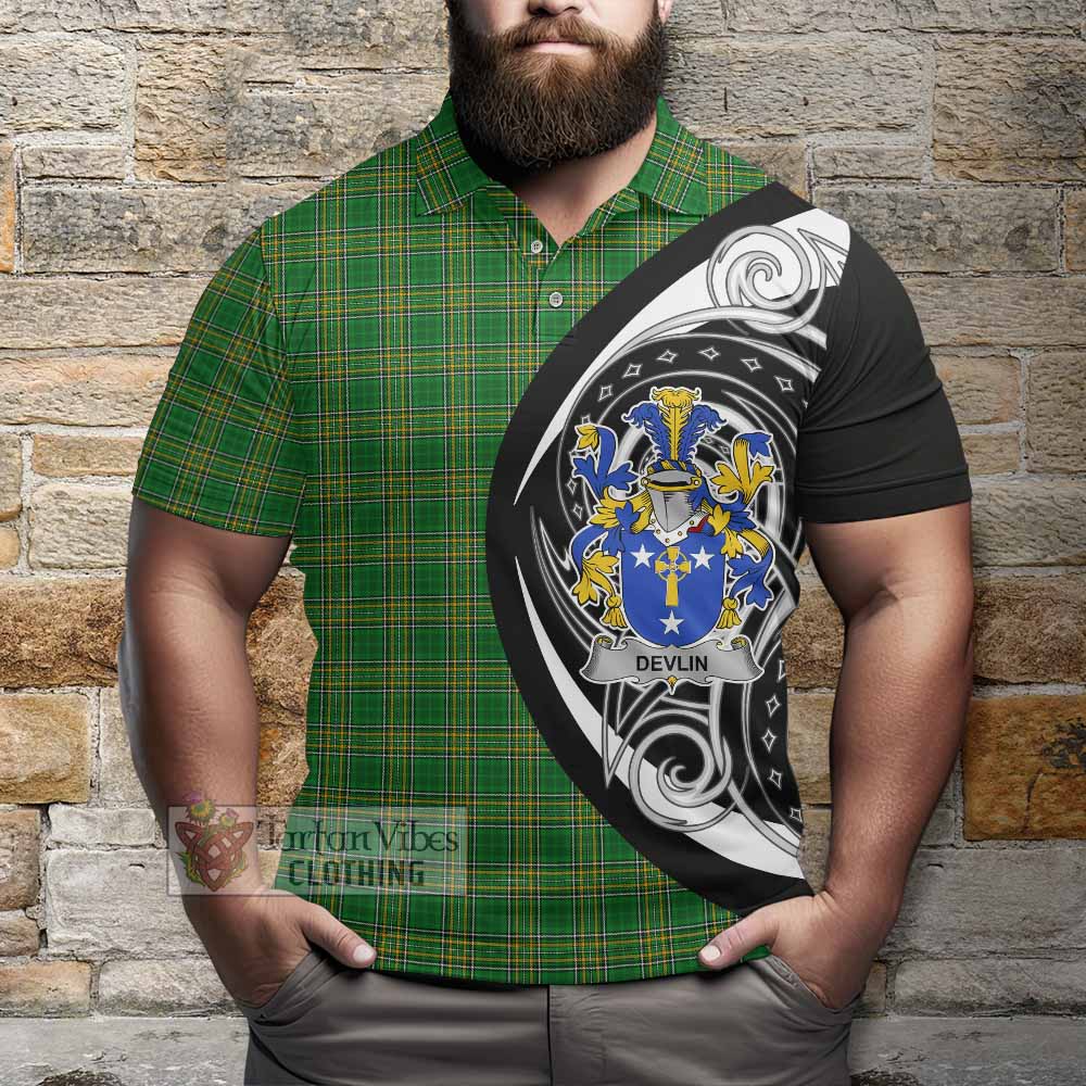 Tartan Vibes Clothing Devlin Irish Clan Polo Shirt Celtic Circle Style
