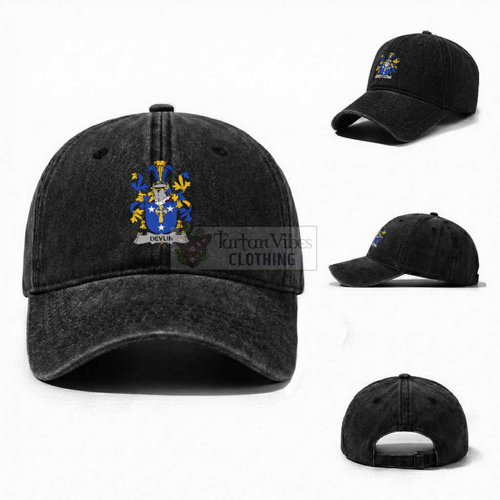 Devlin Irish Coat of Arms Washed Baseball Cap