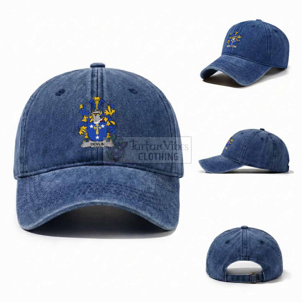 Devlin Irish Coat of Arms Washed Baseball Cap