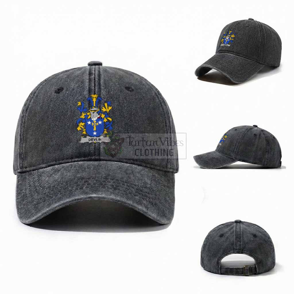 Devlin Irish Coat of Arms Washed Baseball Cap