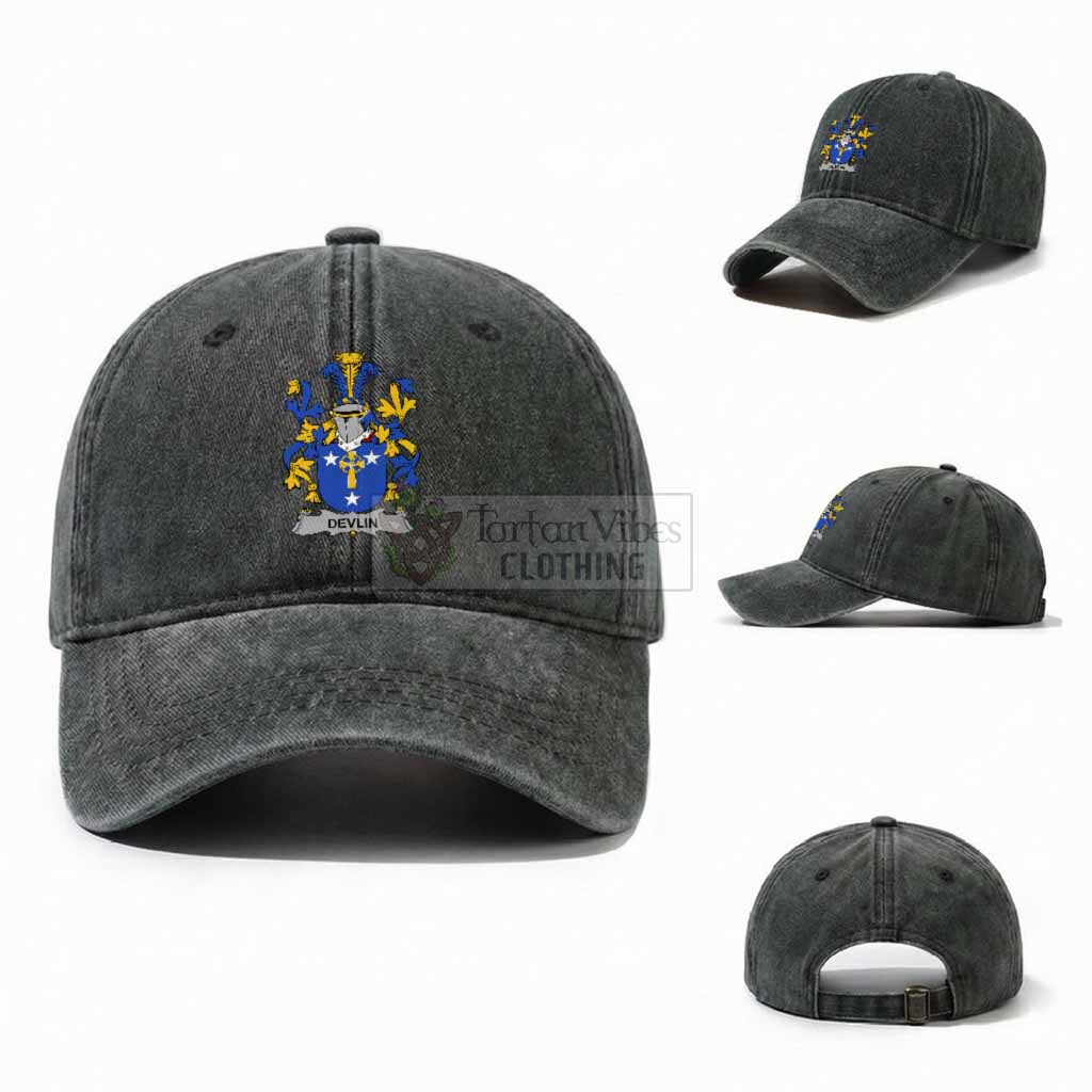 Devlin Irish Coat of Arms Washed Baseball Cap