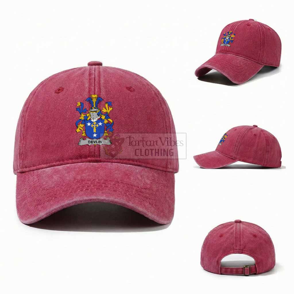 Devlin Irish Coat of Arms Washed Baseball Cap