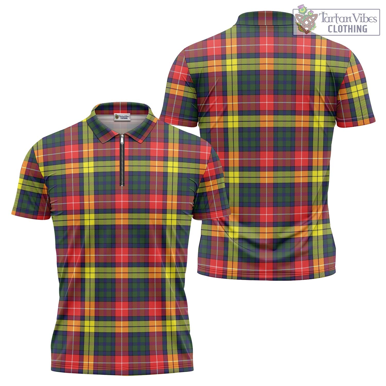 Dewar Tartan Zipper Polo Shirt Unisex - Tartan Vibes Clothing