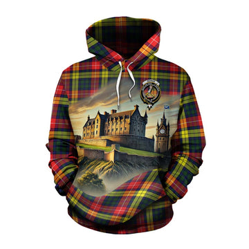 Dewar Tartan Family Crest Cotton Hoodie with Scottish Ancient Castle Style Pullover Hoodie XS - Tartan Vibes Clothing