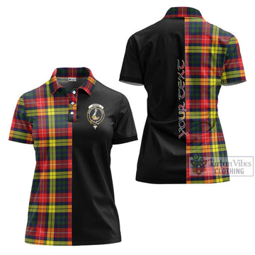 Dewar Tartan Women's Polo Shirt with Family Crest and Half Of Me Style Women - Tartan Vibes Clothing