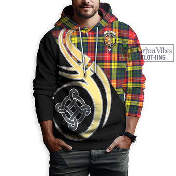 Dewar Tartan Hoodie with Family Crest and Celtic Symbol Style Zip Hoodie - Tartan Vibes Clothing