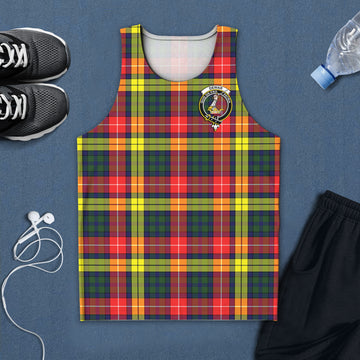 Dewar Tartan Mens Tank Top with Family Crest 5XL - Tartan Vibes Clothing