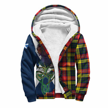 Dewar Tartan Family Crest Sherpa Hoodie Scottish Thistle Celtic Inspired Unisex S - Tartan Vibes Clothing
