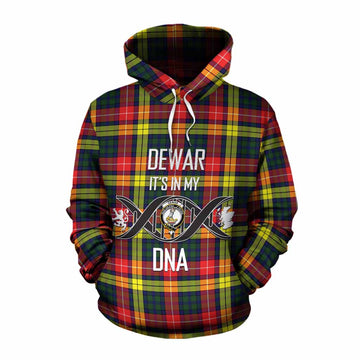 Dewar Tartan Cotton Hoodie with Family Crest DNA In Me Style Pullover Hoodie XS - Tartan Vibes Clothing