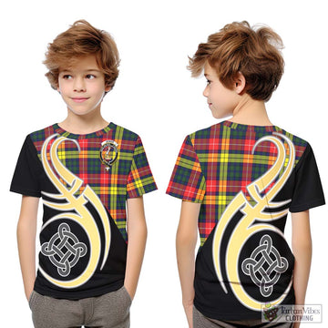 Dewar Tartan Kid T-Shirt with Family Crest and Celtic Symbol Style Youth XL Size14 - Tartan Vibes Clothing