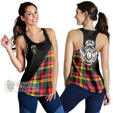 Dewar Tartan Women's Racerback Tanks with Family Crest and Military Logo Style 4XL - Tartan Vibes Clothing