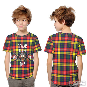 Dewar Tartan Kid T-Shirt with Family Crest DNA In Me Style Youth XL Size14 - Tartan Vibes Clothing