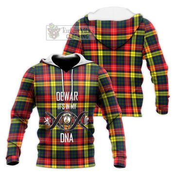 Dewar Tartan Knitted Hoodie with Family Crest DNA In Me Style Unisex Knitted Pullover Hoodie - Tartan Vibes Clothing