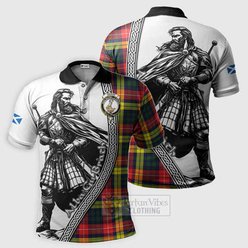 Dewar Tartan Clan Crest Polo Shirt with Highlander Warrior Celtic Style Kid - Tartan Vibes Clothing