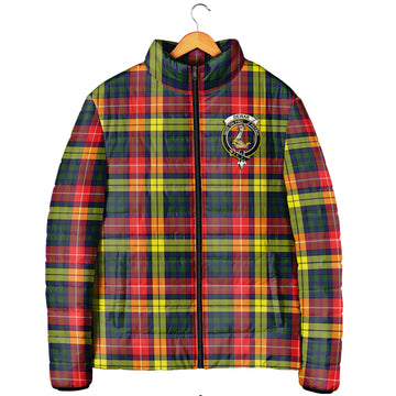 Dewar Tartan Padded Jacket with Family Crest Men's Padded Jacket - Tartan Vibes Clothing