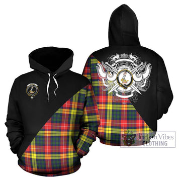 Dewar Tartan Hoodie with Family Crest and Military Logo Style Zip Hoodie - Tartan Vibes Clothing