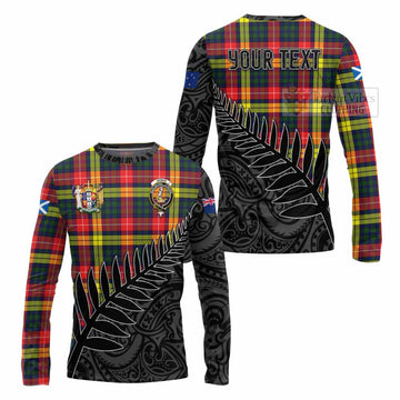 Dewar Crest Tartan Long Sleeve T-Shirt with New Zealand Silver Fern Half Style Unisex - Tartan Vibes Clothing