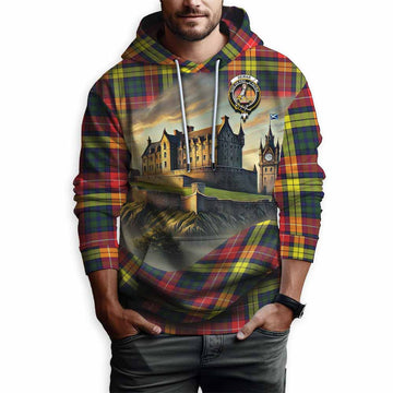 Dewar Tartan Family Crest Hoodie with Scottish Ancient Castle Style Pullover Hoodie - Tartan Vibes Clothing