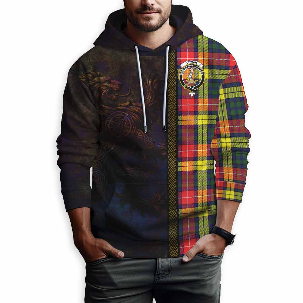 Dewar Tartan Family Crest Hoodie Alba Gu Brath Be Brave Lion Ancient Style Pullover Hoodie - Tartan Vibes Clothing