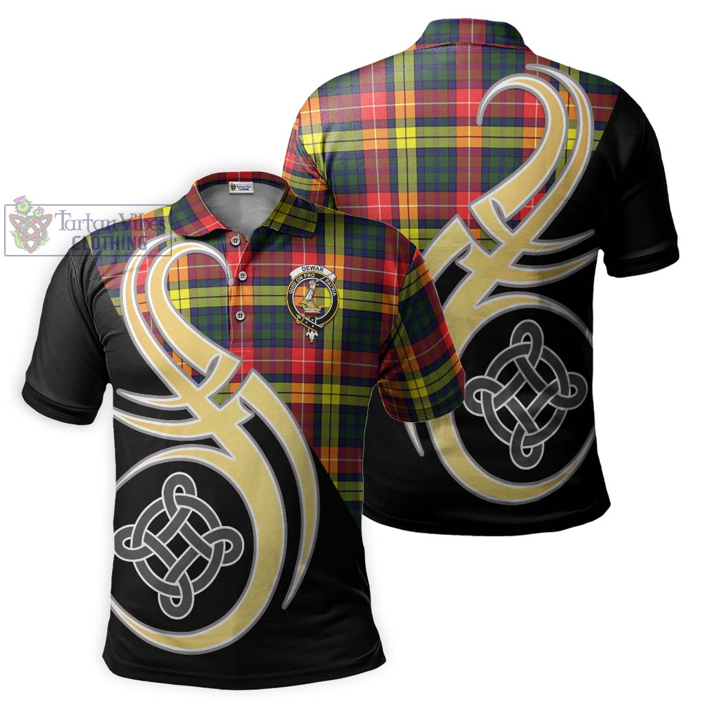 Dewar Tartan Polo Shirt with Family Crest and Celtic Symbol Style Kid - Tartan Vibes Clothing
