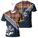 Dewar Tartan T-Shirt Featuring Thistle and Scotland Map Kid's Shirt - Tartanvibesclothing Store