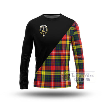 Dewar Tartan Long Sleeve T-Shirt with Family Crest and Military Logo Style Unisex - Tartan Vibes Clothing