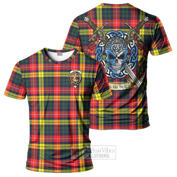 Dewar Tartan T-Shirt with Family Crest Celtic Skull Style Kid's Shirt - Tartan Vibes Clothing