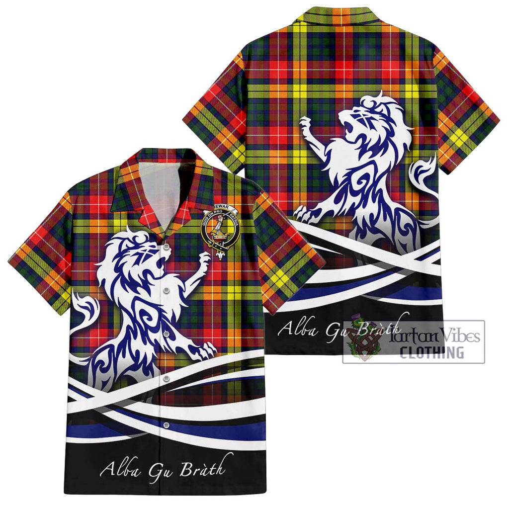 Dewar Tartan Hawaiian Shirt with Alba Gu Brath Regal Lion Emblem Kid - Tartan Vibes Clothing