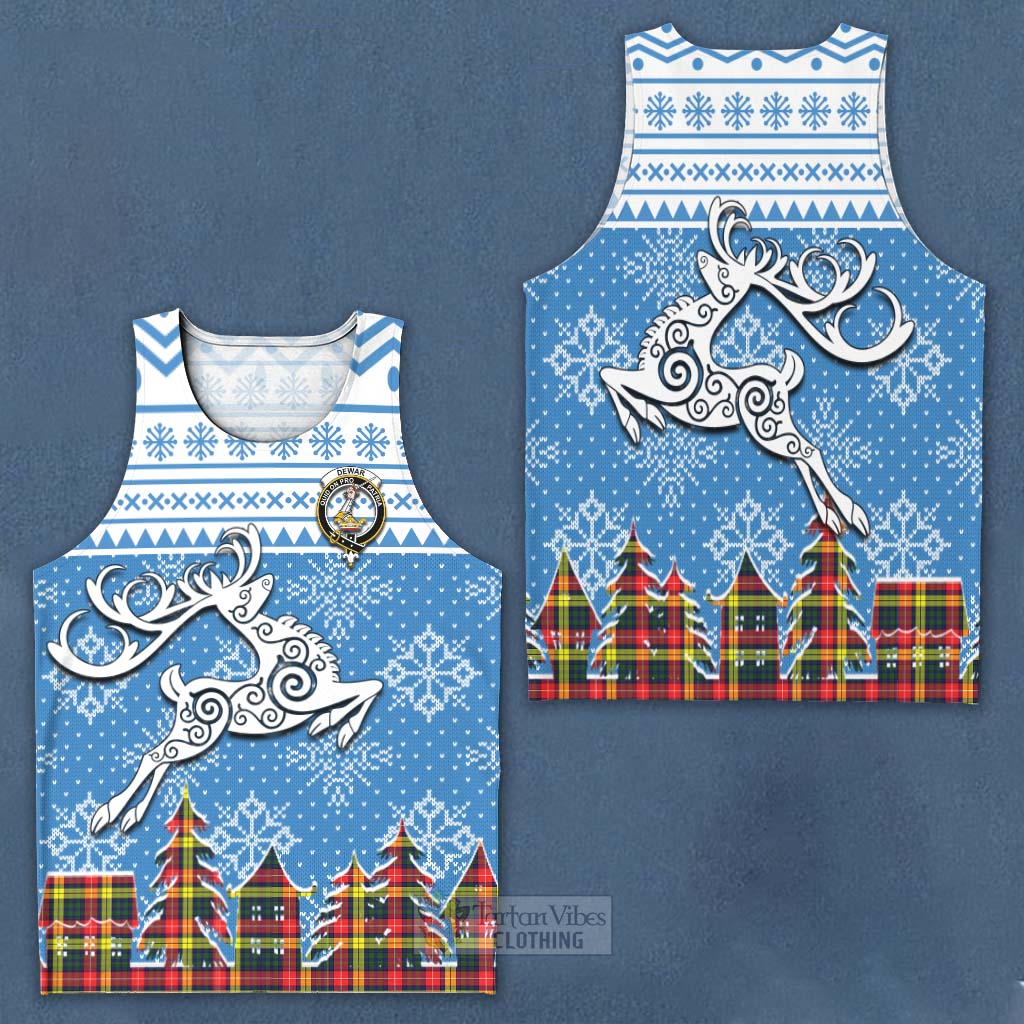 Dewar Clan Christmas Men's Tank Top Celtic Reindeer Style Men - Tartan Vibes Clothing